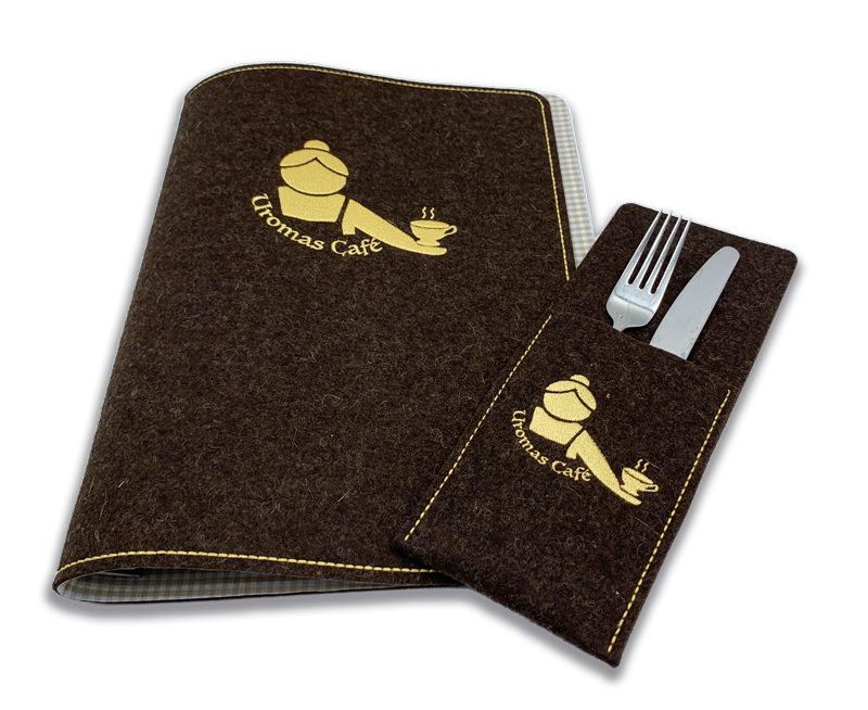Filzmappe Speisekarte Uroma´s Cafe